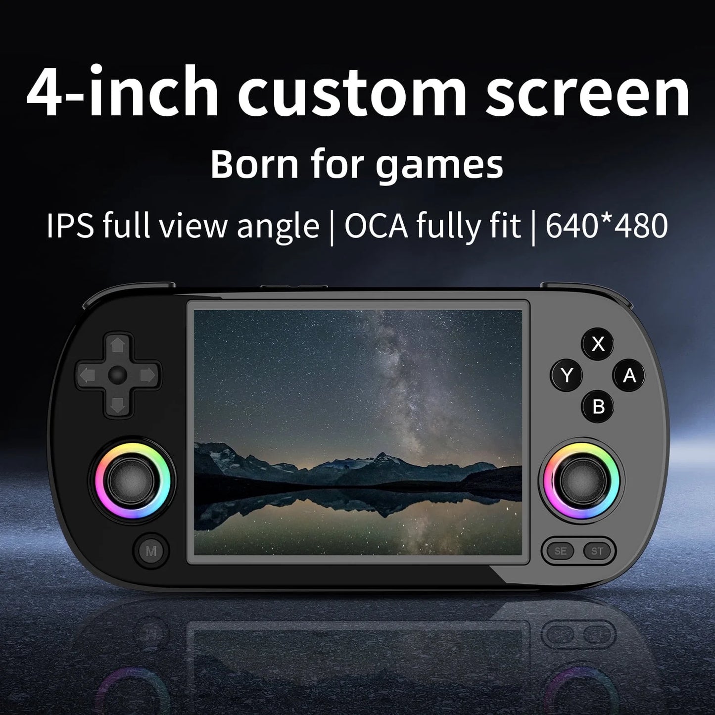 RG40XX H Handheld Game Consoles,4 Inch Ips,Linux 64,Wifi Bluetooth HD and TV Output Black
